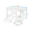 Lit superposé triple / quadruple en bois double avec 3 tiroirs avec tablettes et tablette-1376366293-1376366294