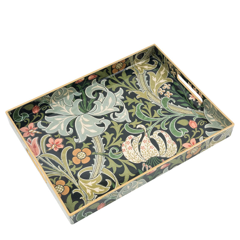 Coffee Table Trays for Living Room Serving Tray with Handles, Modern Large Tray for Ottoman Coffee Table