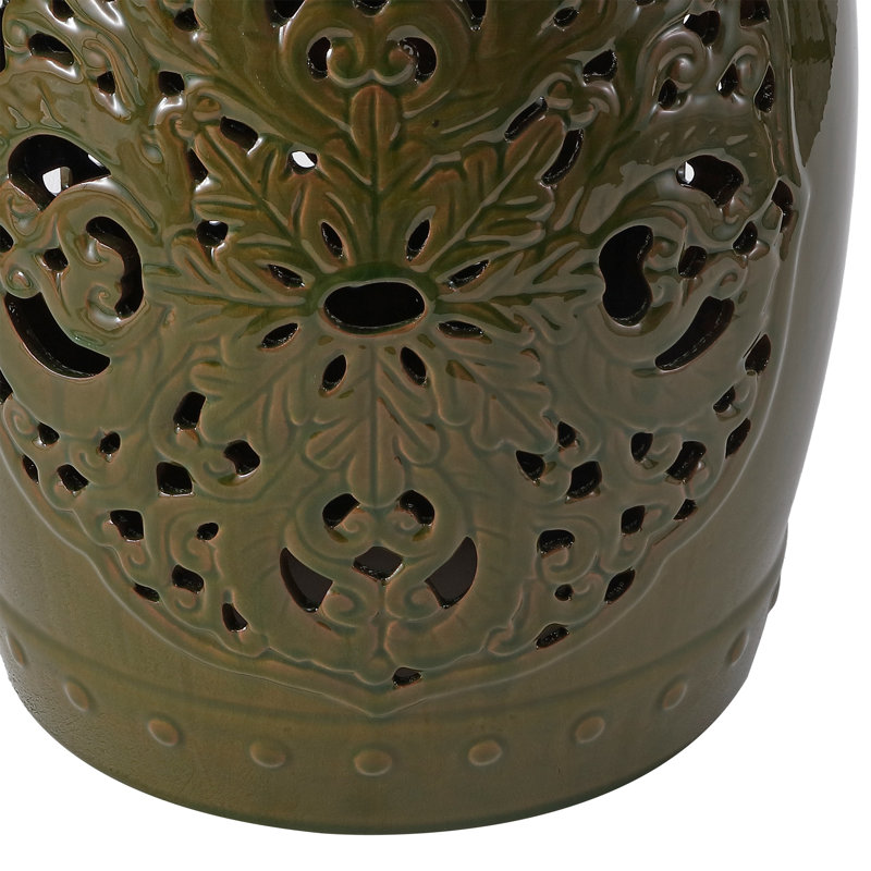 Llaneli Ceramic Accent Stool, Spring Green