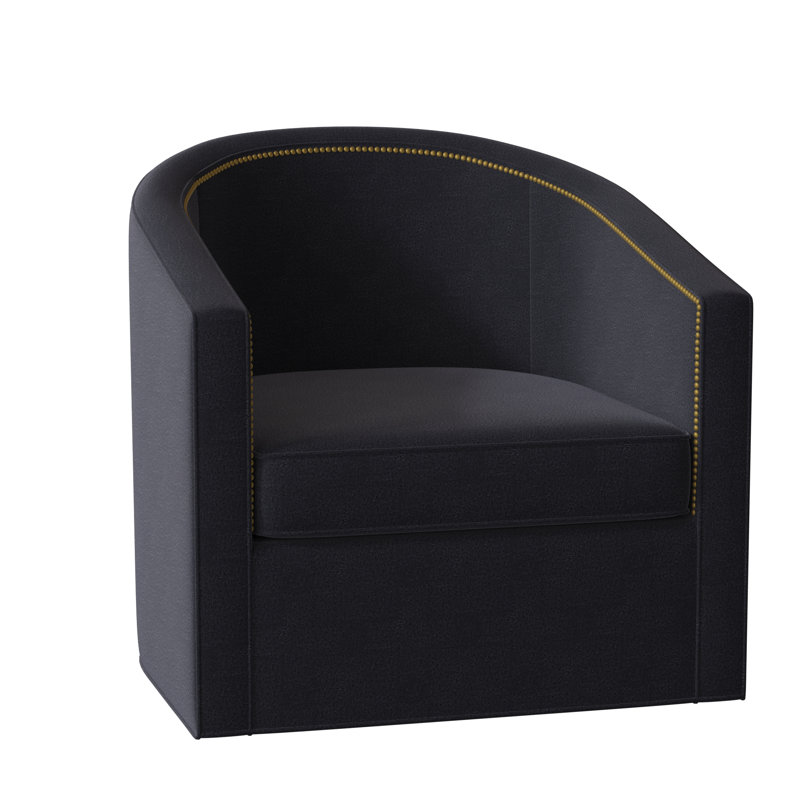 Fauteuil demi-tonneau de 34 po Ambre, Marine de Venise, Petit bronze antique
