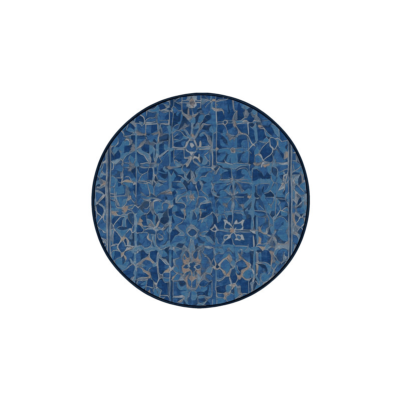 Machine Washable Gray Area Rug, Round 4'