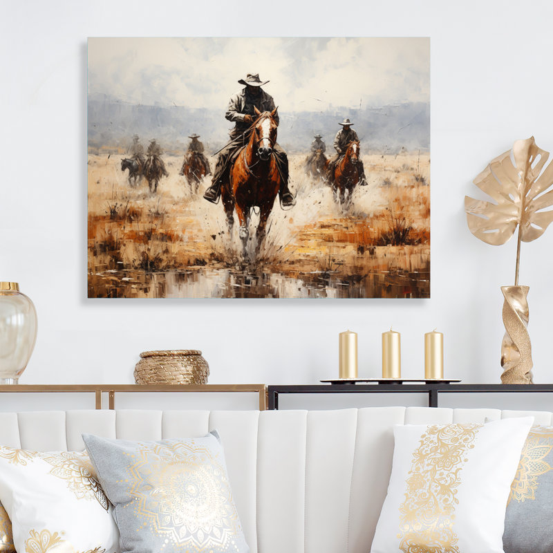 Décoration murale en métal Western Dust and Grit II, H 16 po x l 32 po