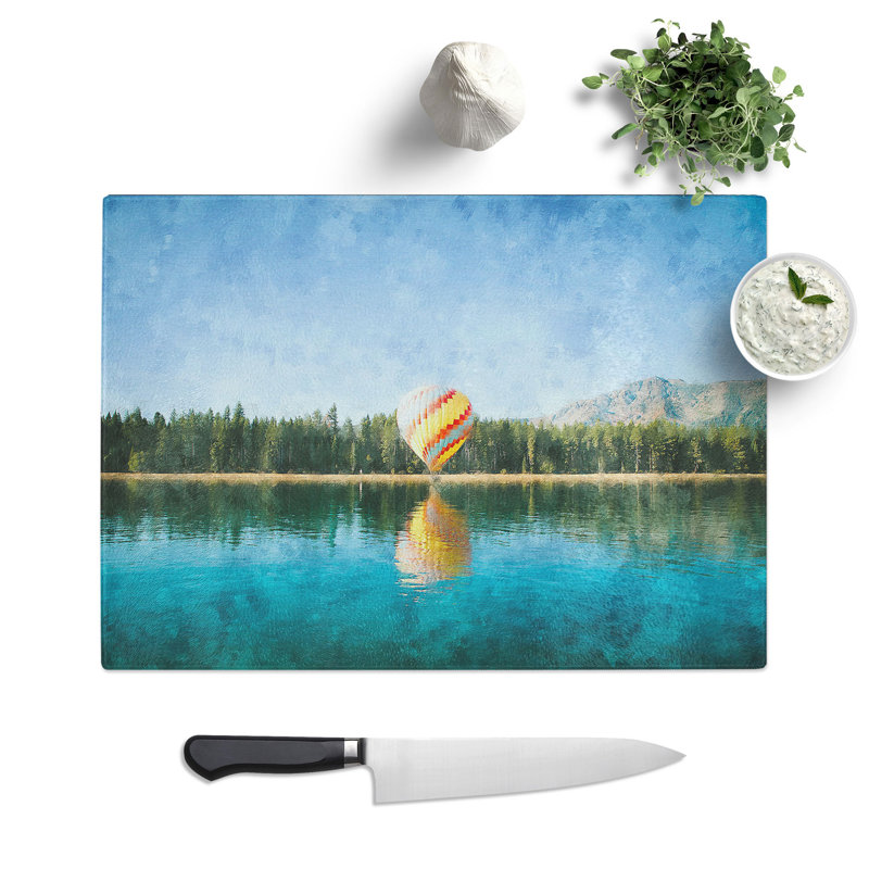 Hot Air Balloon Vol.1 Painting Chopping Board, 0.4cm H x 28.5cm W x 39cm L