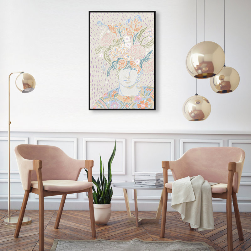 Flourishing Print by Oliver Gal, 31"H x 21"W, Black Floater Frame