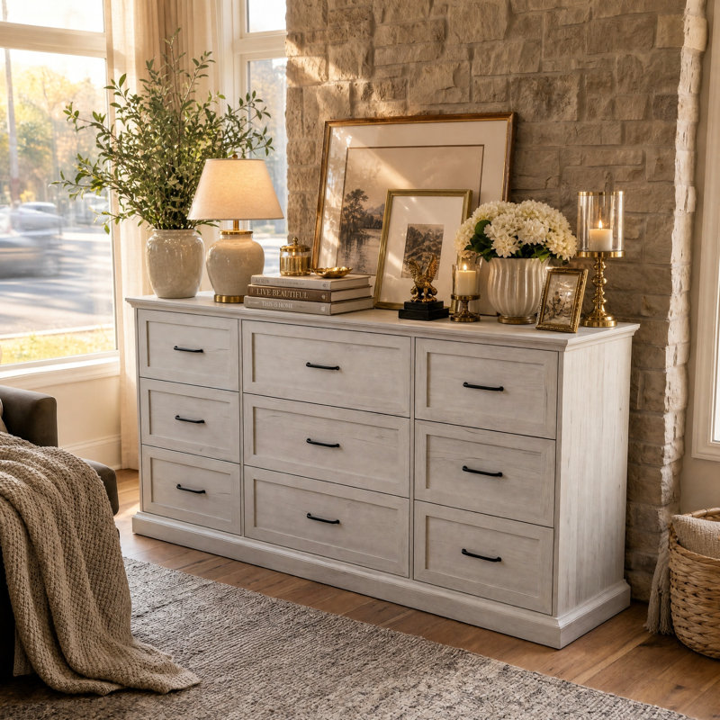 Commode 9 tiroirs avec rangement solide