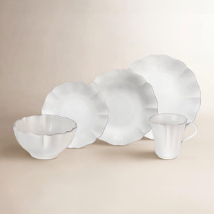 Rosa Fine Stoneware Scalloped Dinnerware Set