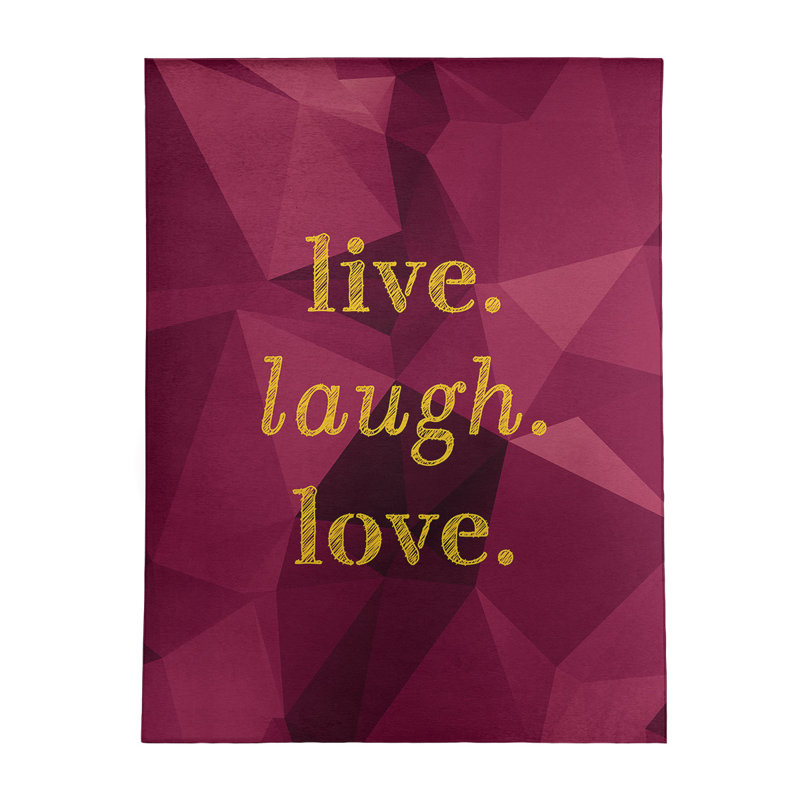 Tapis en poly-chenille en poly-citation live gemme love, Rectangle 5 pi x 7 pi