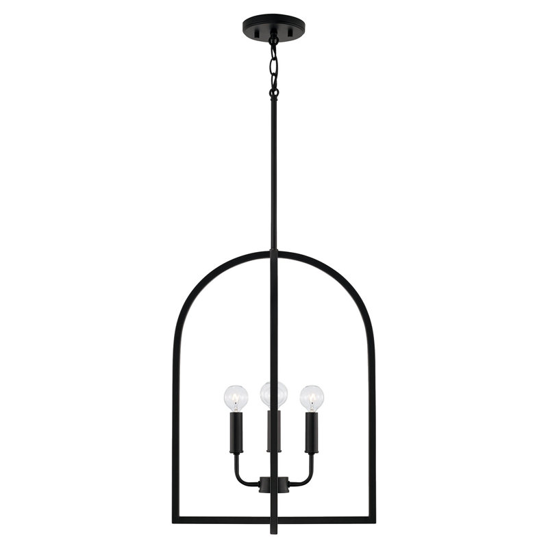  Luminaire suspendu style lanterne à 4 lumières, Noir