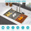 Évier de cuisine encastrable par le dessus - Double cuve 36 po x 22 po x 10 po (60/40) avec acier inoxydable de calibre 16, nickel brossé