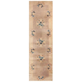 Antique Peking Chinese Floral Ivory 1930s Rug