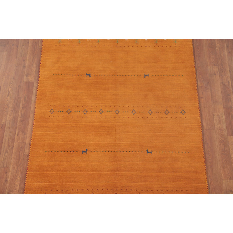 Orange Tribal Gabbeh Oriental Rug 6