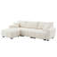 Canapé modulaire de 110 po en forme de L avec siège très grand, conception en ligne, repose-pieds mobile, mousse haute densité, combinaison libre, structure en métal et bois robuste, tissu bouclé, 3 couleurs-627957118