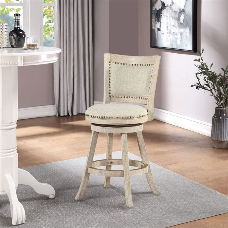  Tabouret de comptoir pivotant en bois d'hévéa, Ivory, Extra Tall (39" Seat Height)