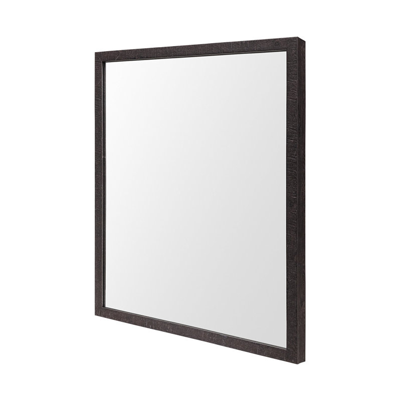 Miroir de salle de bain Aariah, H 25,5 po x l 21,5 po, Espresso