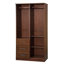 Placard à 2 portes 100% bois massif Metro avec porte miroir, tiroirs et tablettes réglables-1784309292