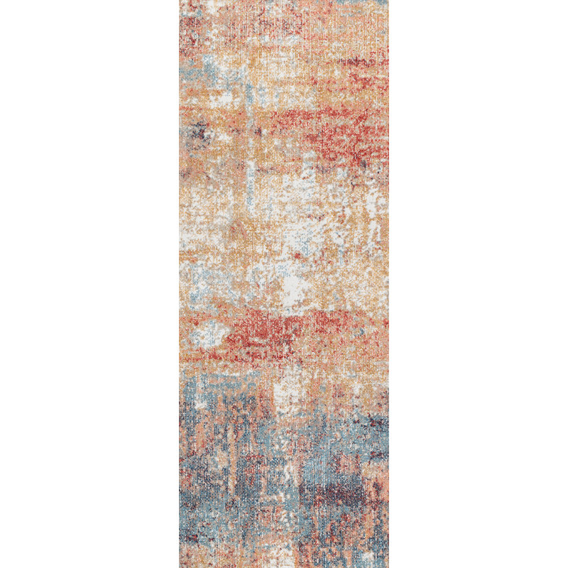 Cedrone Modern Boho Burnt Orange Area Rug, Runner 80 x 220cm