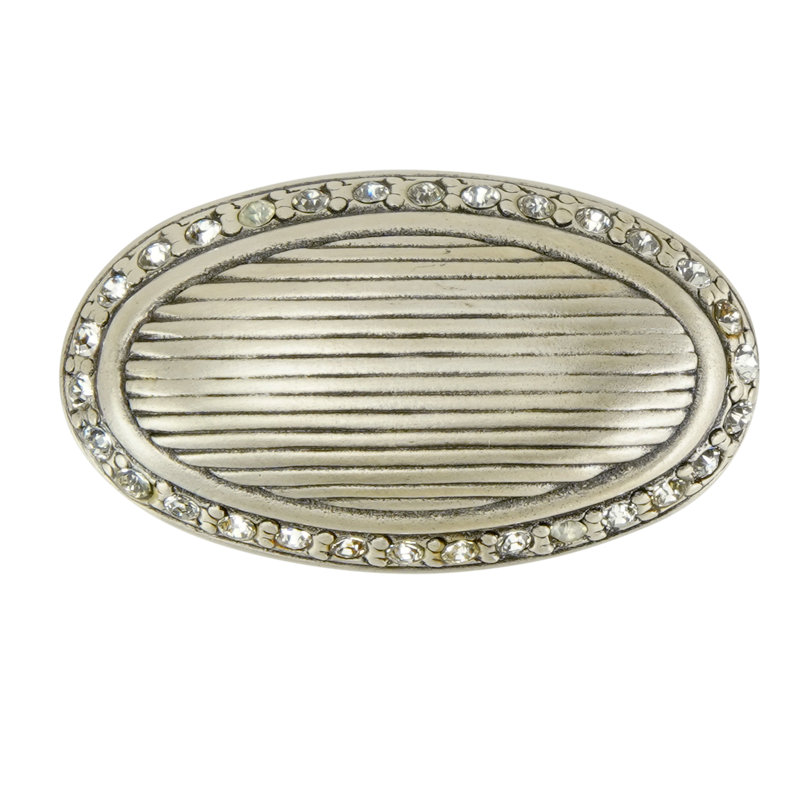 CAMBRIDGE ROUND KNOB; CLEAR, Burnish Silver, 1 1/8"