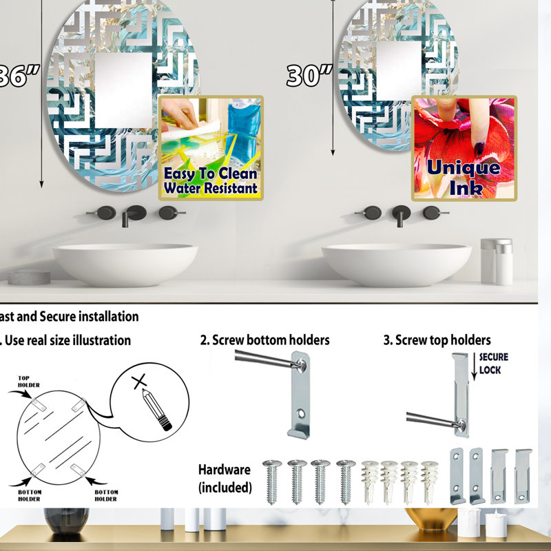 Miroir décoratif Ocean Charm, 35,4 po x 23,6 po