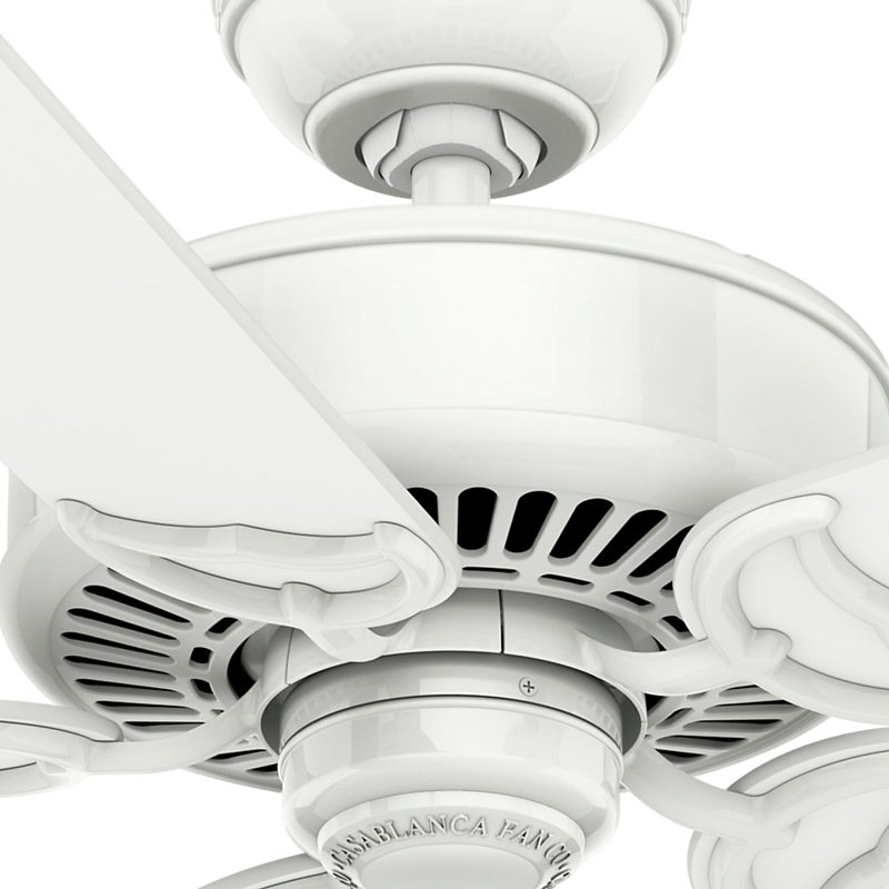 54" Panama Ceiling Fan And Handheld Remote, Snow White
