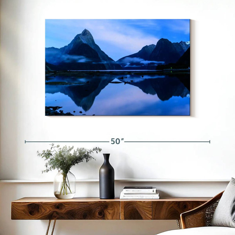 Nicci Mirrored Milford Sound, 26'' H x 39'' W