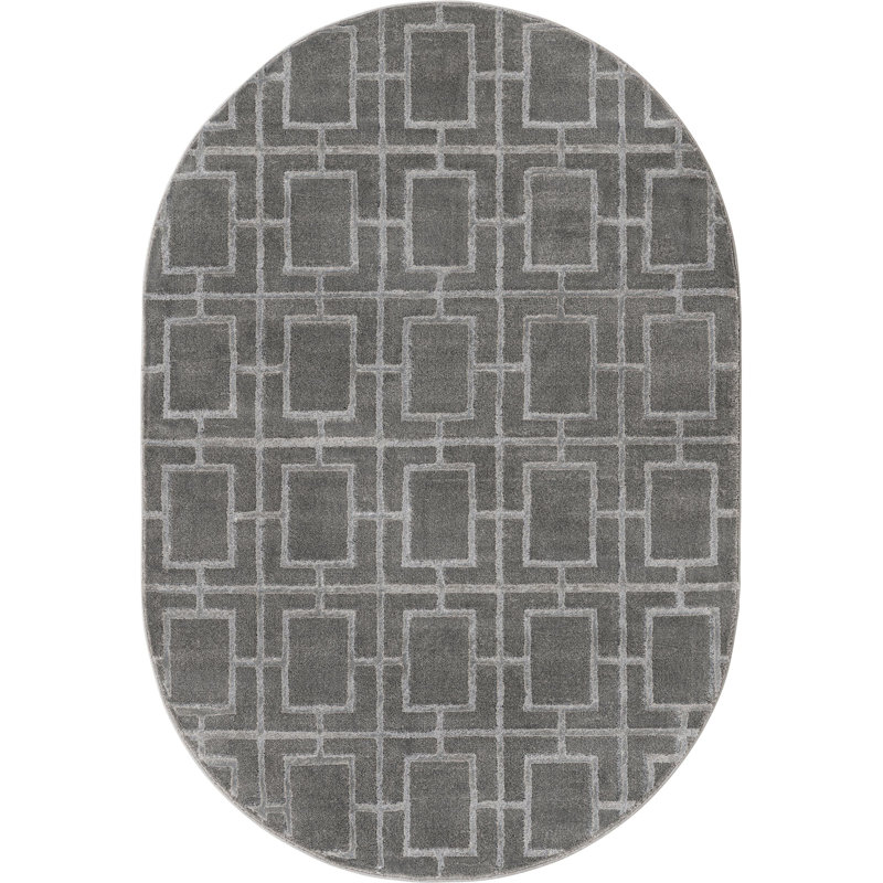 Geometric Indoor Rug, Oval 4' x 6'