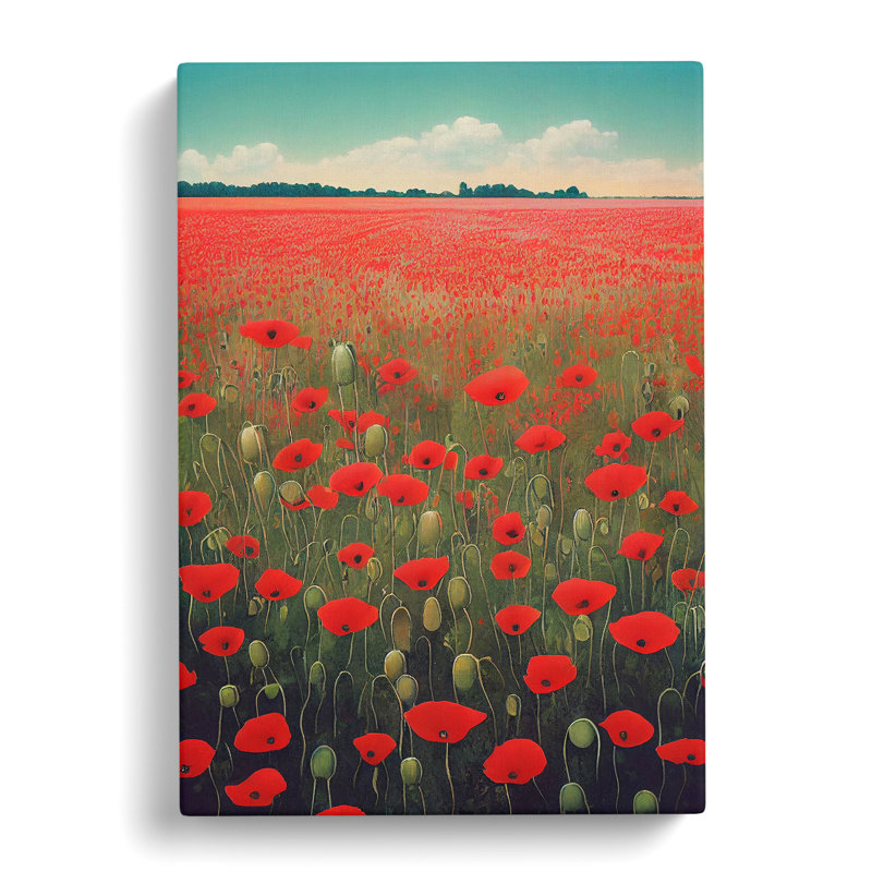 Pyrrhos Poppy Field Vol.3 - Wrapped Canvas, 50cm H x 35cm W x 3cm D