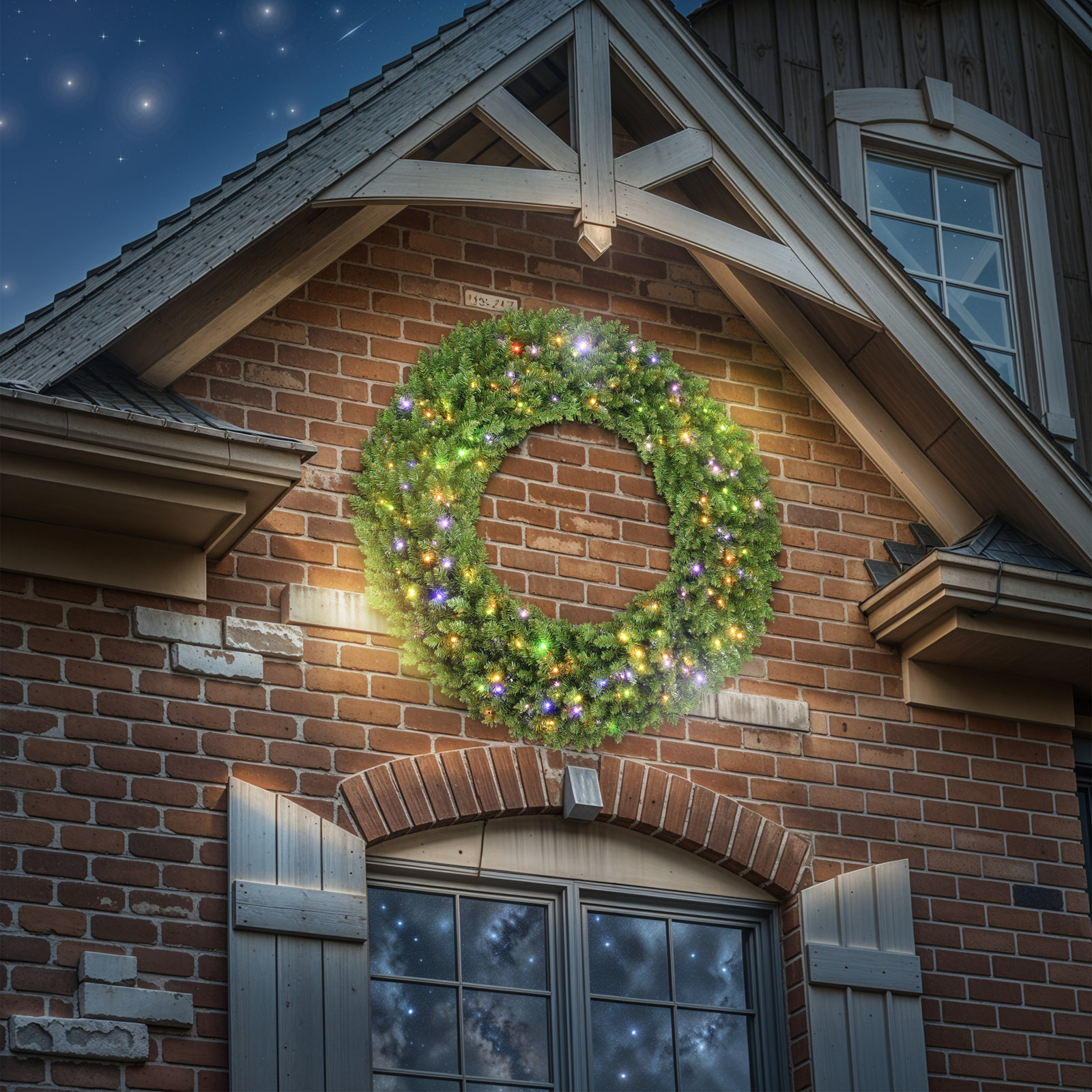 Pre-Lit Christmas Wreath, 48" W x 48" H x 48" D