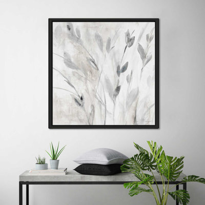 "Grey Misty Leaves Square I (Square)" par Lanie Loreth