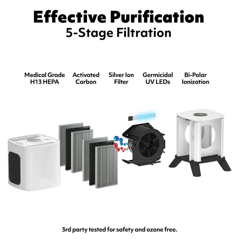 iAdapt 2.0 Silver HEPA Filter Air Purifier with Ionic Technology