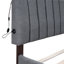 Grand lit tapissier grand avec lit gigogne simple TG et aspect poli, molleton gris, structure stable-855917254-855917880