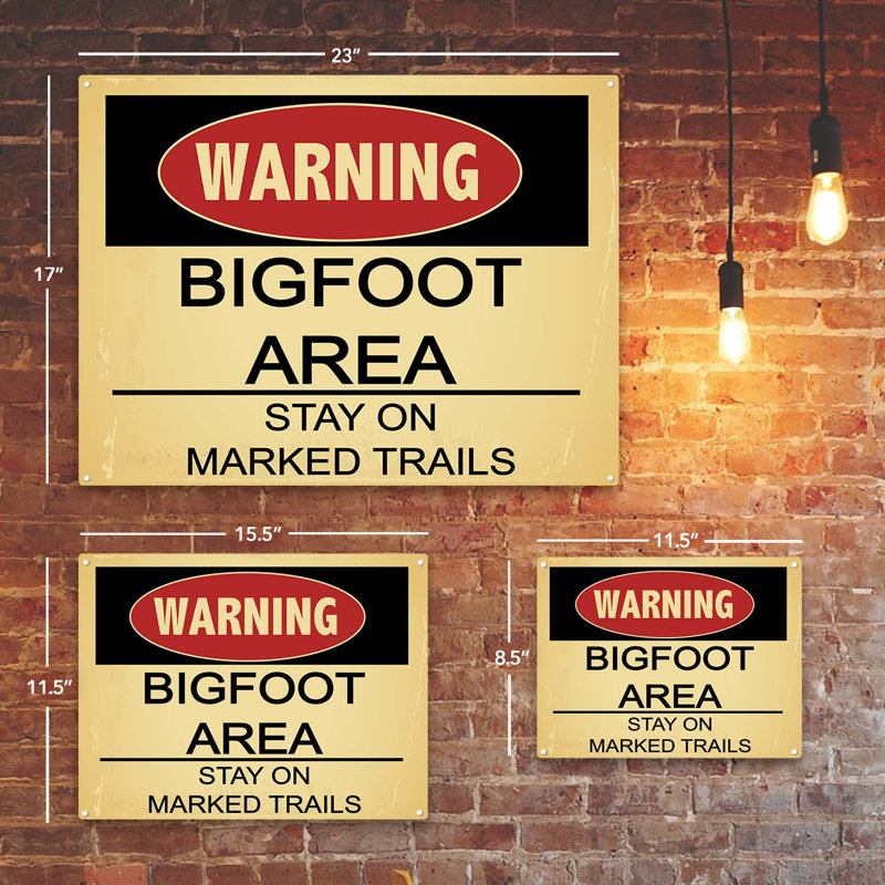 Avertissement Bigfoot - impression sans cadre sur métal