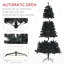Grand arbre de Noël artificiel, arbre de Noël non éclairé avec embouts de branches, ouverture automatique, base en acier, décoration des Fêtes pour bureau à domicile, noir-986995076