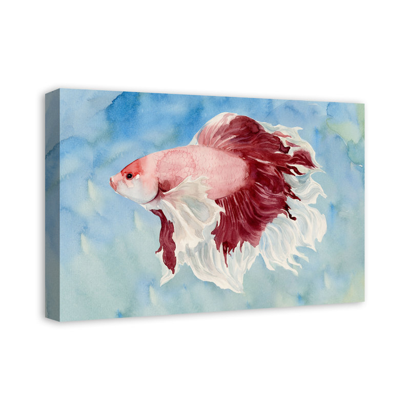 " Red Fish ", 16" H x 24" W x 1.25" D, Wrapped Canvas
