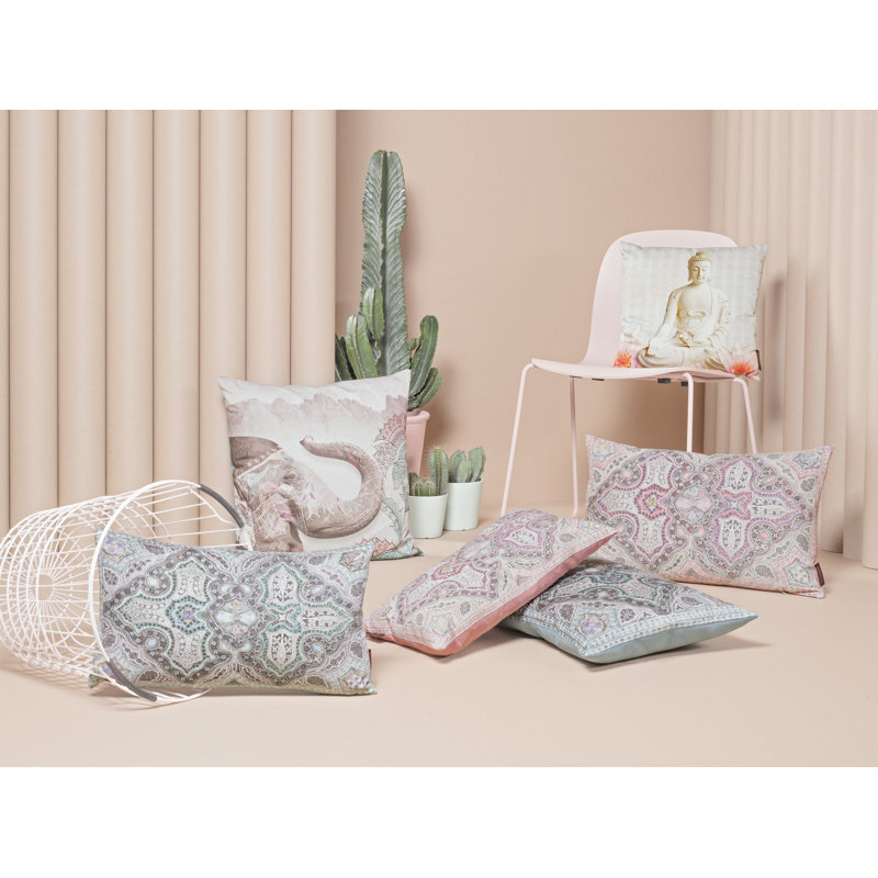 Coussin lombaire en coton Pradesh, Menthe, 12 po x 20 po