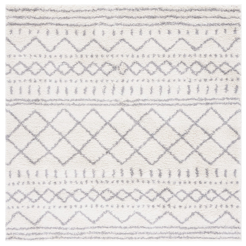 Gilcrease Performance Southwestern Rug, Square 10', Ivory/Gray