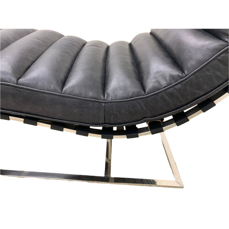 Méridienne en cuir Plano Modern, Ardoise