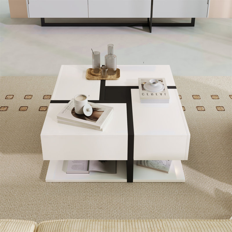 Caelinn Coffee Table with Storage, White