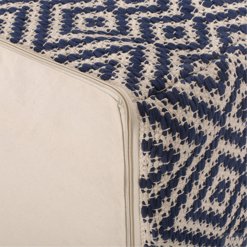 Repose-pieds Juniper, naturel, bleu et blanc