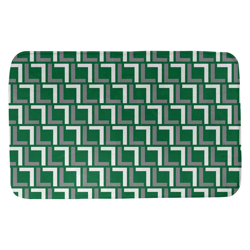 Tapis pour salle de bain Baltimore, l 17 po x L 24 po, Green/Silver/White