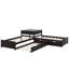 Lit plateforme simple en L avec lit gigogne et bureau-1728328657