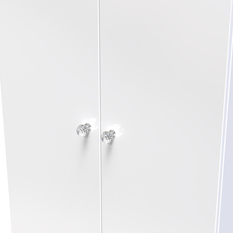 Lumiere 2 Door Wardrobe with Sensor lighting  with LED lights in White Gloss & White (Ready Assembled)