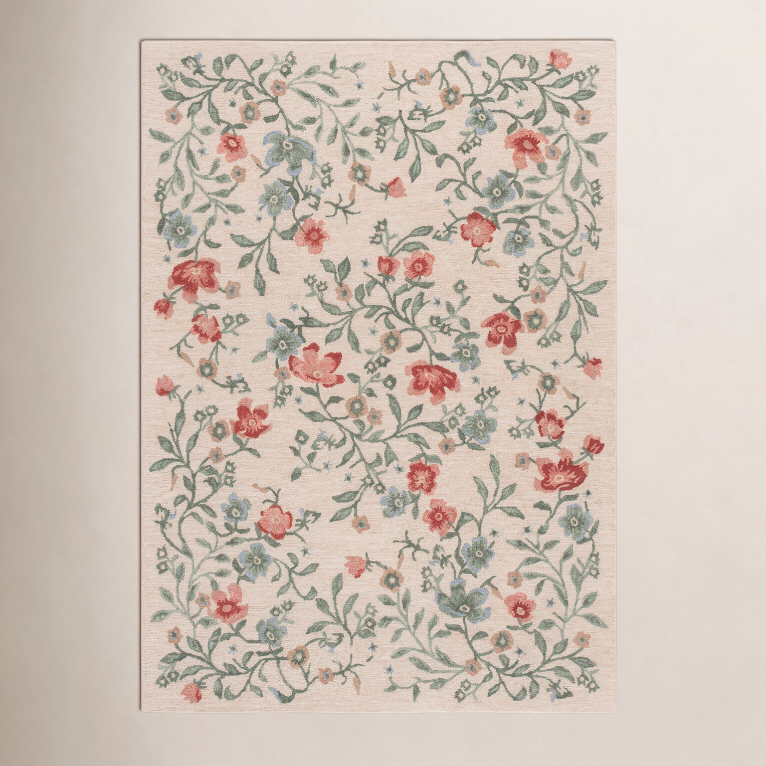 Martha Stewart Hand-Tufted Floral Wool Rug, Rectangle 9' x 12'