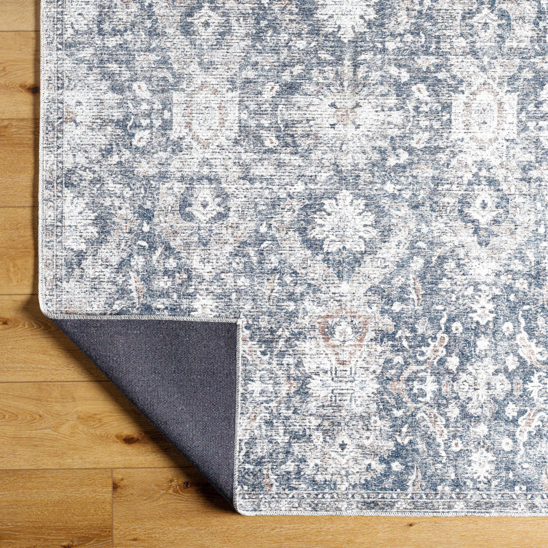 Vivir x Livabliss Lorelai Slate Blue Machine Washable Area Rug, Runner 2'7" x 7'10"