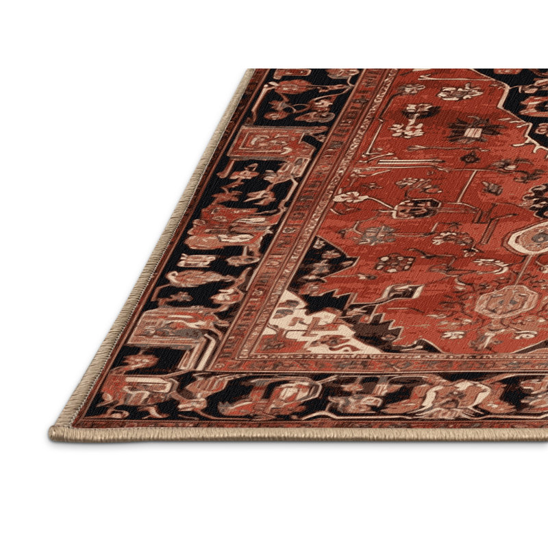 Tapis brun lavable à la machine, Carré 5 pi