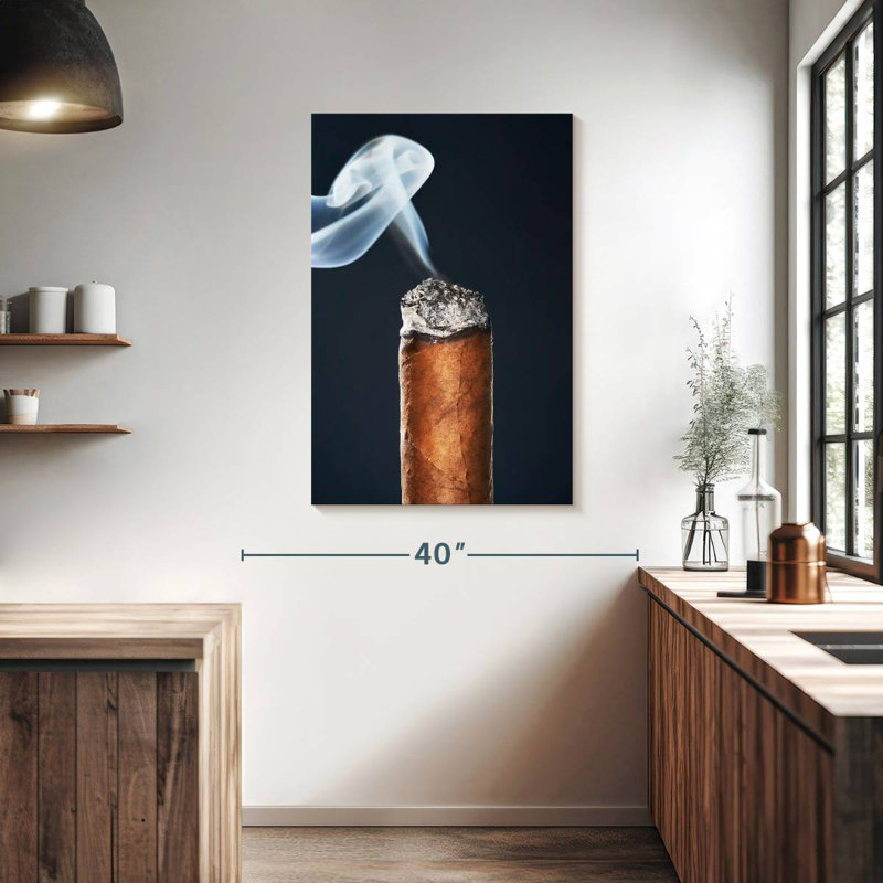 Senne Burning Cigar Up Close, 39" H x 26" W