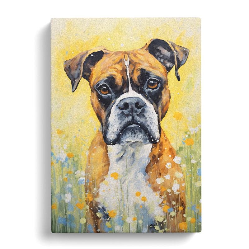 Boxer Dog Impressionism No.2 - No Frame Print, 60cm H x 40cm W x 3cm D