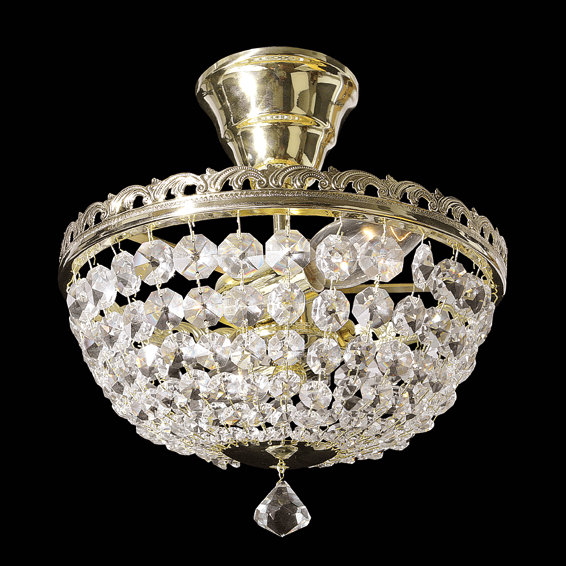 Custer Semi Flush Mount, Brass