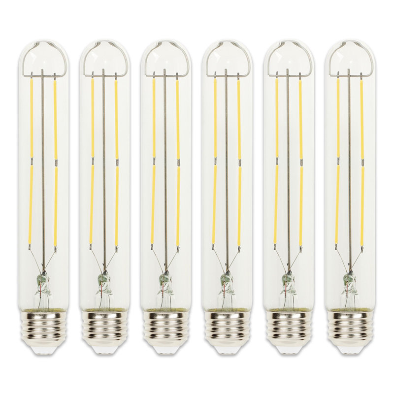 Ampoule DEL à filament transparent T9 5 W (équivalent 75 watts) à culot moyen, base moyenne, paquet de 6