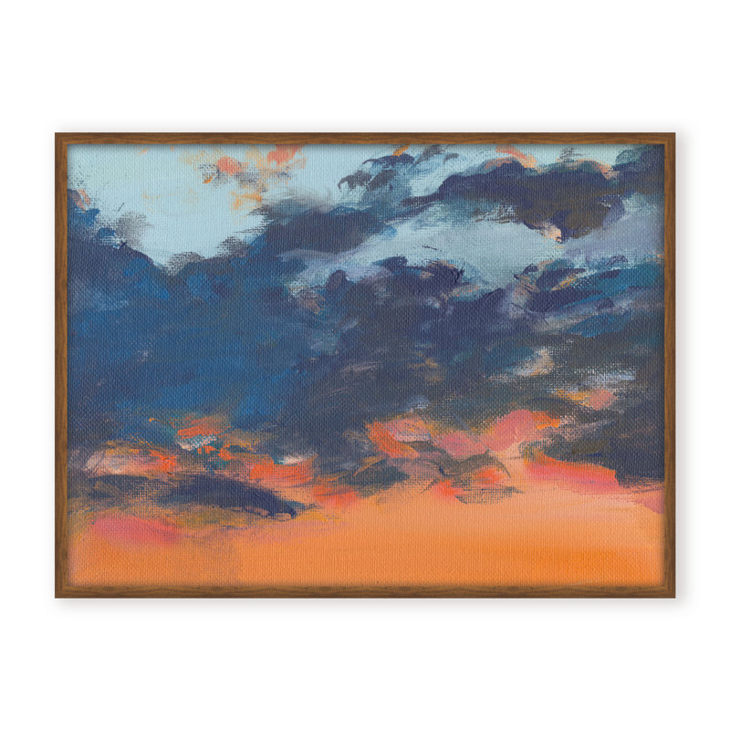 Coastal Retreat Asbury Park Sunset, Framed Canvas, Beige, 24" H x 30" W x 2.375" D
