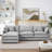 Modular Sectional Sofa, 102 Inch L Shaped Couch Set For Living Room, 3-Seater Comfy Cloud Couches With Movable Ottoman, DIY Combination, Chenille-2050097961